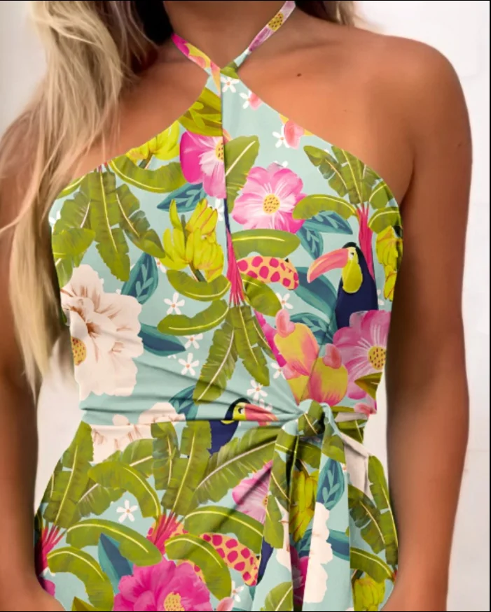 Butterfly Print Halter Romper with Chic Tied Detail and Alluring Backless Design for a Trendy and Breezy Look
Butterfly Print Halter Romper with Chic Tied Detail and Alluring Backless Design for a Trendy and Breezy Look