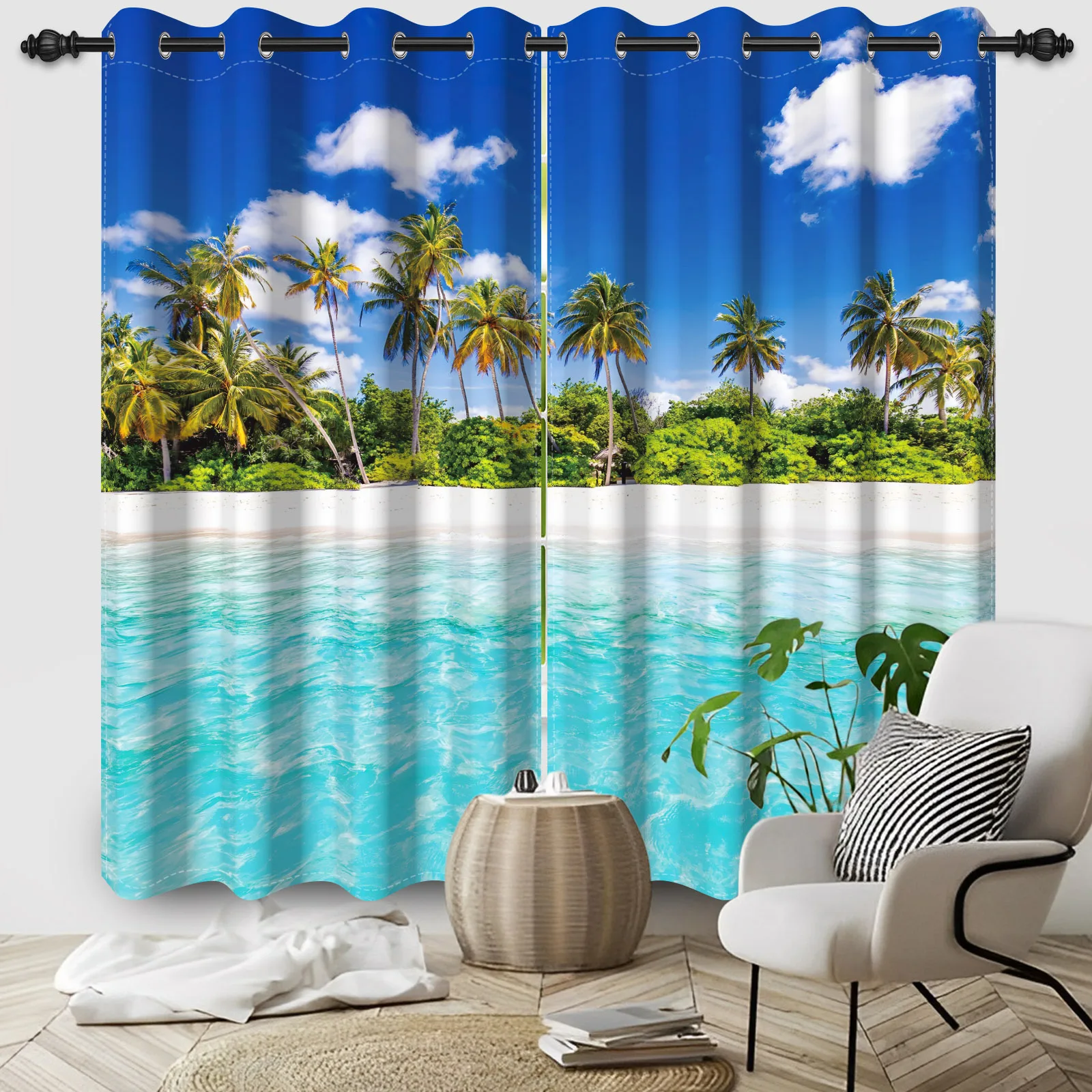 Beach Curtains Blackout Ocean Tropical Landscape Sunset Sea Print Pattern Window for Bedroom Living Room Study Room 2pcs
Beach Curtains Blackout Ocean Tropical Landscape Sunset Sea Print Pattern Window for Bedroom Living Room Study Room 2pcs