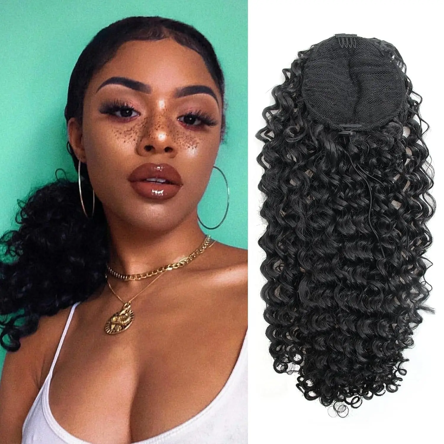 10/14/18 Inch Curly Drawstring Ponytail Extension Synthetic Hair for Black Women, Clip In Ponytail Hair Piece, Synthetic Hair
10/14/18 Inch Curly Drawstring Ponytail Extension Synthetic Hair for Black Women, Clip In Ponytail Hair Piece, Synthetic Hair