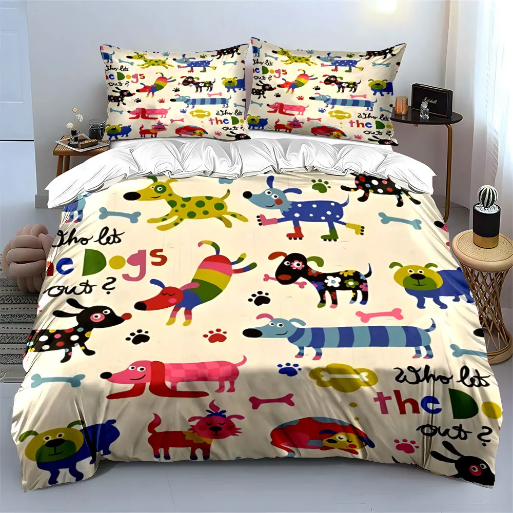 "Colorful Dog Theme Decor Set" Soft Skin-Friendly Bedding Set Includes 1 Duvet Cover And 2 Pillowcase, Gift
"Colorful Dog Theme Decor Set" Soft Skin-Friendly Bedding Set Includes 1 Duvet Cover And 2 Pillowcase, Gift