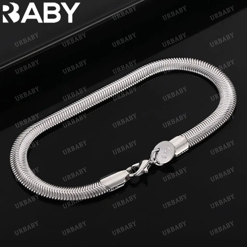 URBABY 925 Sterling Silver Bone Chain Bracelets For Women Trend Birthday Gifts Fashion Party Fine Jewelry
URBABY 925 Sterling Silver Bone Chain Bracelets For Women Trend Birthday Gifts Fashion Party Fine Jewelry