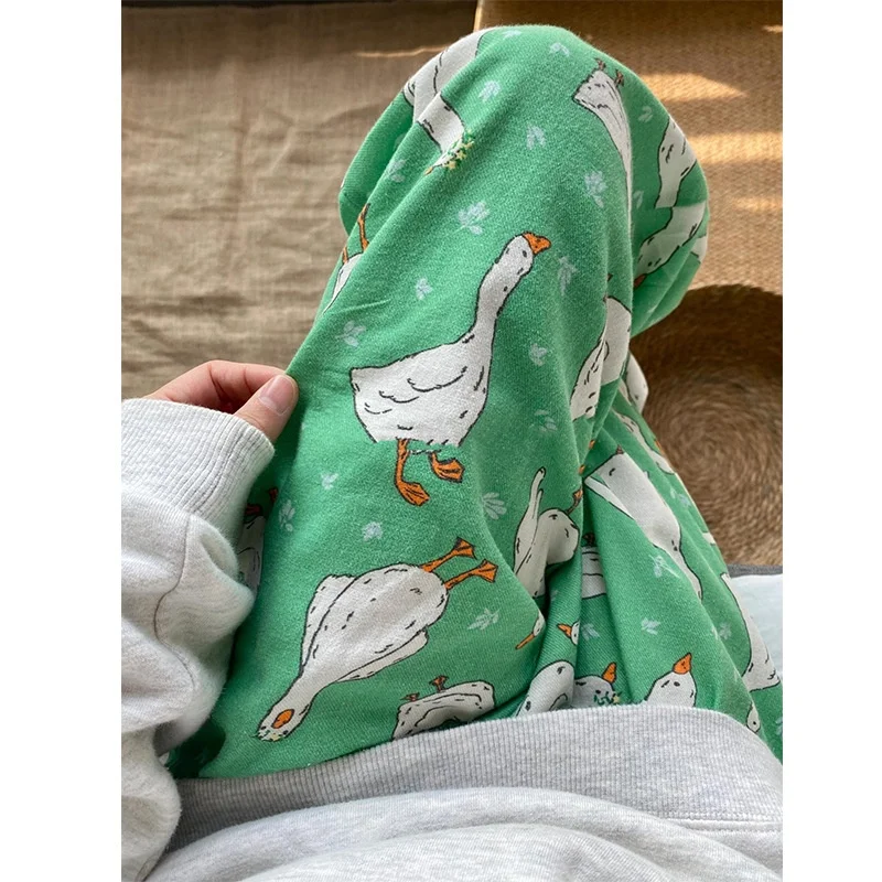 Sweet Girl Cartoon Large White Goose Print Long Pants Sleepwear Women's Spring Autumn Style Walking Home Comfortable Pants
Sweet Girl Cartoon Large White Goose Print Long Pants Sleepwear Women's Spring Autumn Style Walking Home Comfortable Pants