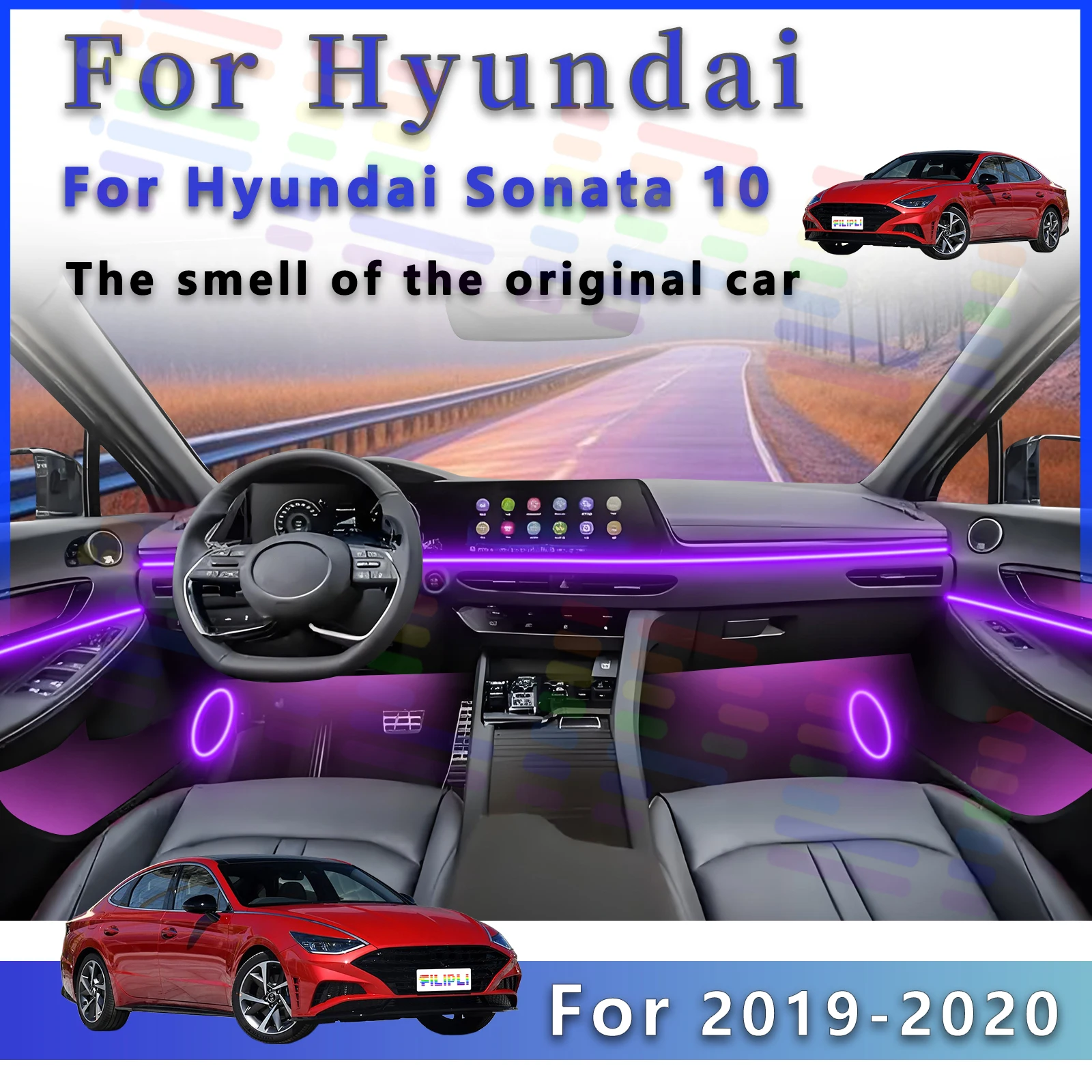 Для Hyundai Sonata 10, внутренний светодиодный светильник, 64 цвета, акриловая световая лента, приложение с режимами освещения и узорами
Для Hyundai Sonata 10, внутренний светодиодный светильник, 64 цвета, акриловая световая лента, приложение с режимами освещения и узорами