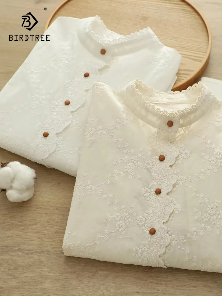 New 2025 Autumn Cotton Long Sleeve Shirt, Women Stand Lace Embroidery, Mori Girl French Commute Versatile Loose Blouse T59556CC
New 2025 Autumn Cotton Long Sleeve Shirt, Women Stand Lace Embroidery, Mori Girl French Commute Versatile Loose Blouse T59556CC