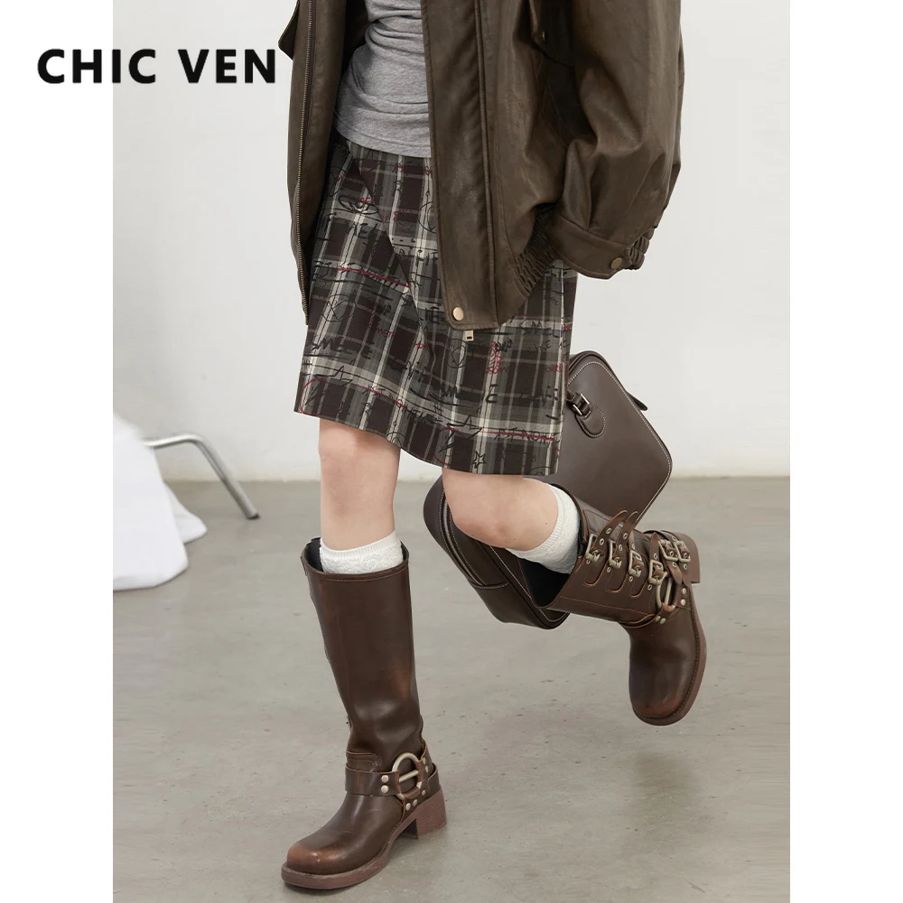CHIC VEN Women's Skirts Fashion Letter Graffiti Design High Waisted A-Line Plaid Skirt for Women Streetwear Spring Summer 2025
CHIC VEN Women's Skirts Fashion Letter Graffiti Design High Waisted A-Line Plaid Skirt for Women Streetwear Spring Summer 2025