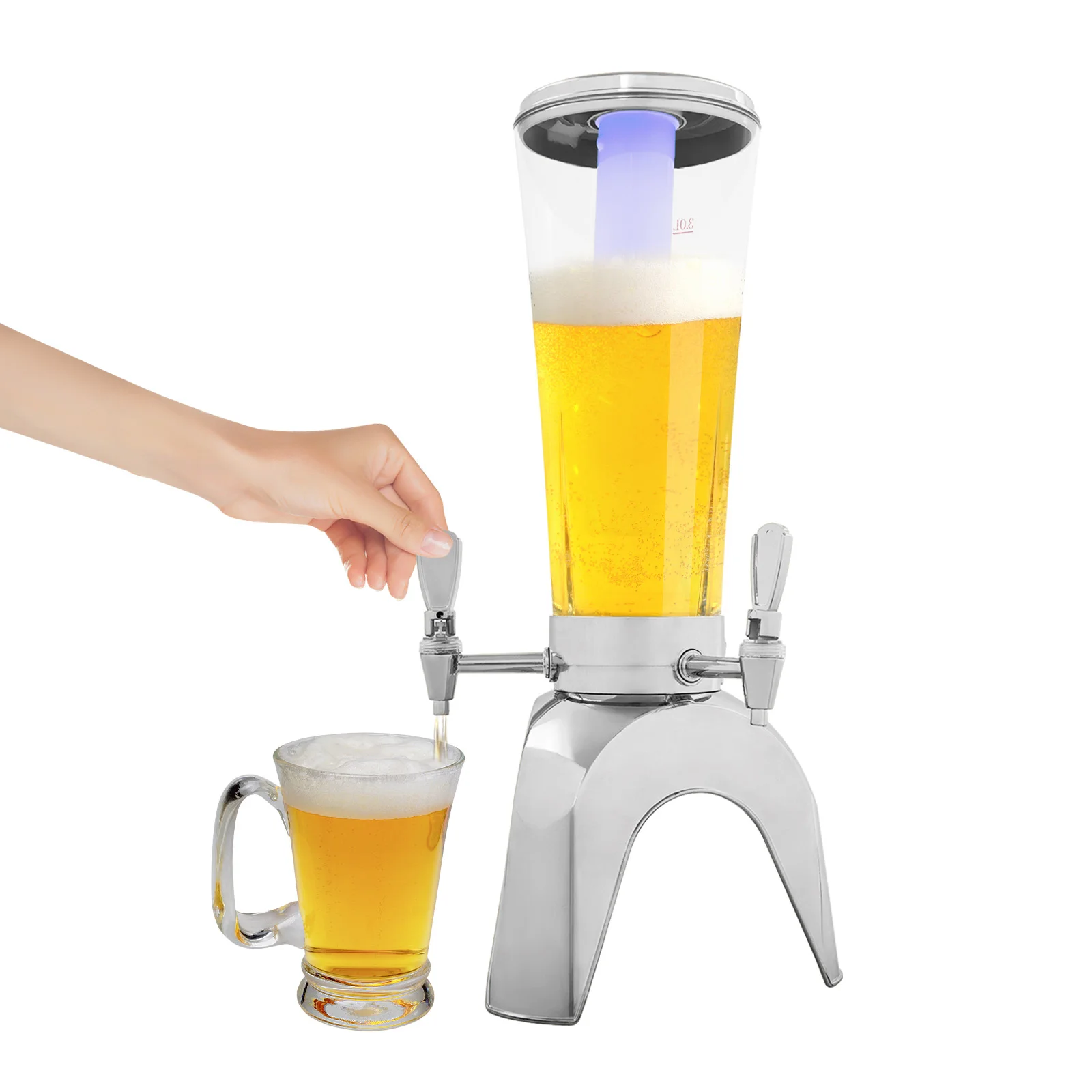Beer Dispenser with Ice Container and LED Light, Beer Dispenser, Beverage Dispenser With 3 Faucets Home Bar Accessories
Beer Dispenser with Ice Container and LED Light, Beer Dispenser, Beverage Dispenser With 3 Faucets Home Bar Accessories