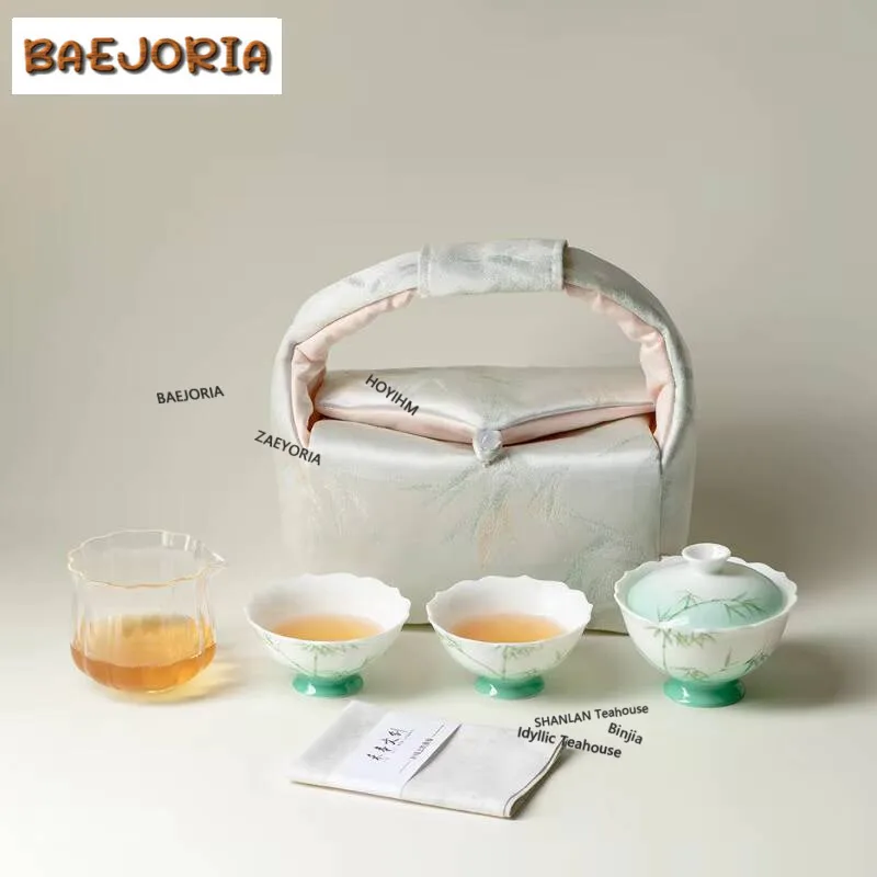 Hand-painted Gradient Bamboo Travel Tea Set Kit Elegant 1 Bowl 2 Cups Tea Brewing Organizer Portable Camping Stock Bags Supplies
Hand-painted Gradient Bamboo Travel Tea Set Kit Elegant 1 Bowl 2 Cups Tea Brewing Organizer Portable Camping Stock Bags Supplies