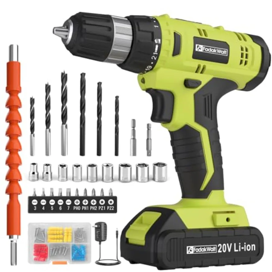 Cordless Drill Set 20V Electric Power Drill with Battery And Charger Torque 30N 21+1 Torque Setting 3/8-Inch Keyless
Cordless Drill Set 20V Electric Power Drill with Battery And Charger Torque 30N 21+1 Torque Setting 3/8-Inch Keyless