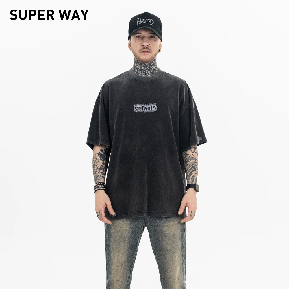Superway Original Design Letters Washed Printed Men T-Shirt Casual Short Sleeves Embroidery High Street Tees Vintage Loose Tops
Superway Original Design Letters Washed Printed Men T-Shirt Casual Short Sleeves Embroidery High Street Tees Vintage Loose Tops