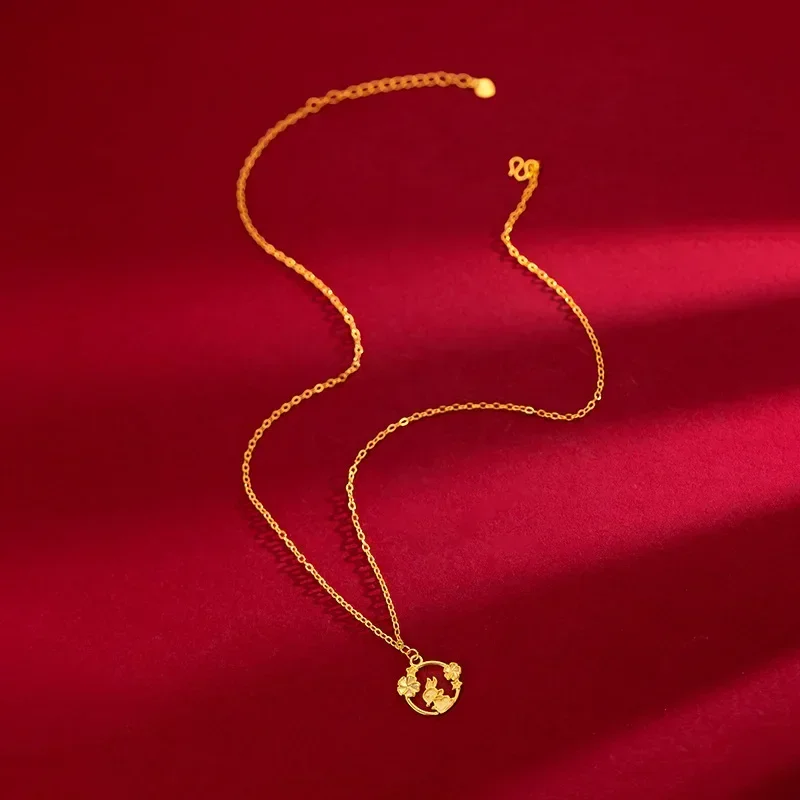 9999 Real Gold 24K New Year's Zodiac Rabbit Necklace Laurel Rabbit with O-chain Sweet and Cute Thin Chain
9999 Real Gold 24K New Year's Zodiac Rabbit Necklace Laurel Rabbit with O-chain Sweet and Cute Thin Chain