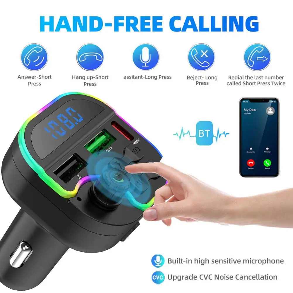 Car Bluetooth Player Car Mp3 Player 3.1a Fast Charging Ambient Bt Type-c Player Mp3 Colorful Light Accessories Car T2l6
Car Bluetooth Player Car Mp3 Player 3.1a Fast Charging Ambient Bt Type-c Player Mp3 Colorful Light Accessories Car T2l6