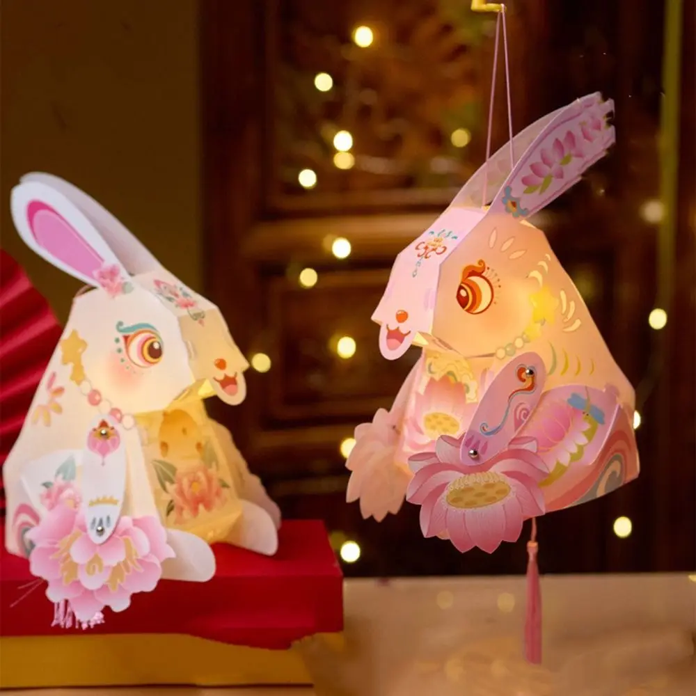 Paper Chinese Rabbit Lantern Cartoon Handmade Handheld Rabbit Lantern with Tassel LED DIY Material Package
Paper Chinese Rabbit Lantern Cartoon Handmade Handheld Rabbit Lantern with Tassel LED DIY Material Package