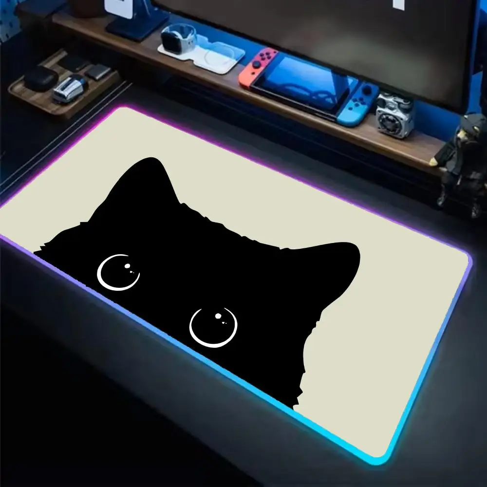 Cute Black Cat Mouse Pad Anime Gaming Mouse Pad LED Table Pads Backlit Rubber Desktop XXL RGB Desk Mats
Cute Black Cat Mouse Pad Anime Gaming Mouse Pad LED Table Pads Backlit Rubber Desktop XXL RGB Desk Mats