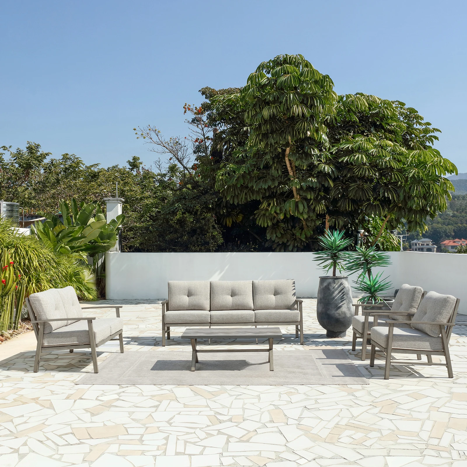 Seehill 5 Pieces Outdoor Patio Furniture Sets, Aluminum Garden Furniture Sets Outdoor Sectional Sofa for Lawn, Limed Oak
Seehill 5 Pieces Outdoor Patio Furniture Sets, Aluminum Garden Furniture Sets Outdoor Sectional Sofa for Lawn, Limed Oak