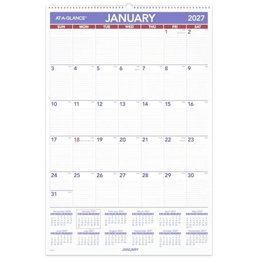 Wall Calendar, Monthly, 20" x 30" Planner, Ruled Daily Blocks PM42827
Wall Calendar, Monthly, 20" x 30" Planner, Ruled Daily Blocks PM42827
