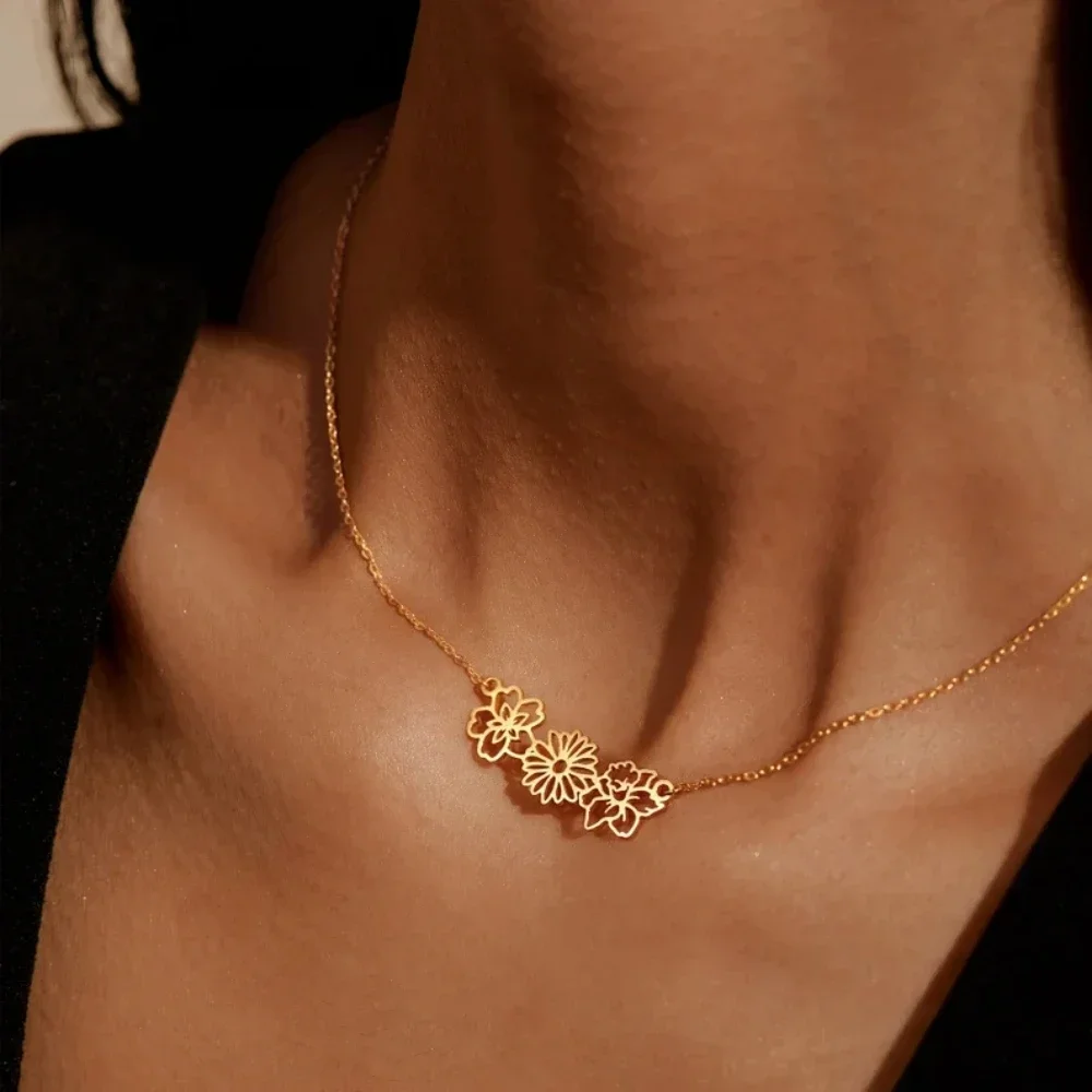 Custom Necklaces Personalized Birth Month Flower Stainless Steel Women Choker Gold Jewelry Birthday Gift Collar parejas
Custom Necklaces Personalized Birth Month Flower Stainless Steel Women Choker Gold Jewelry Birthday Gift Collar parejas