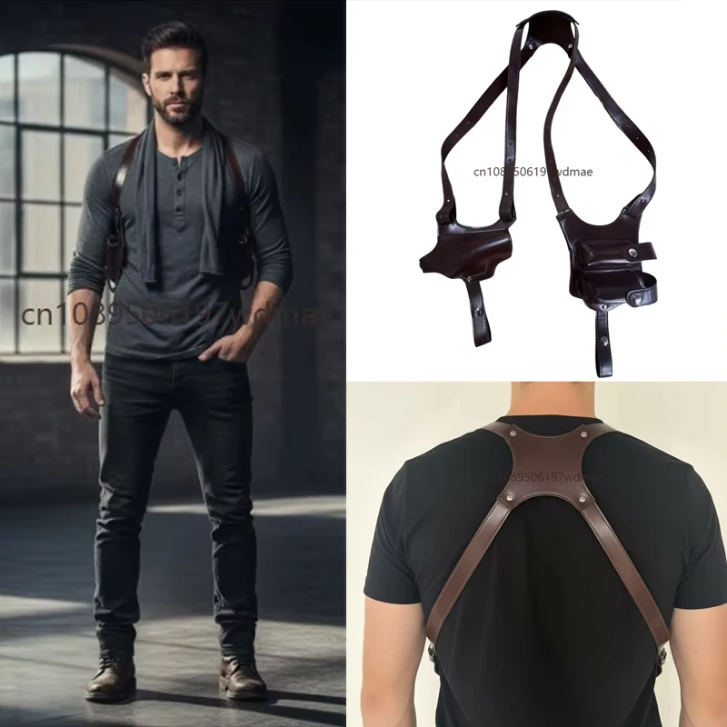 Tactical Shoulder Holster PU Leather Concealed Carry Pistol Holster with Magazine Pouch for Airsoft Hunting Outdoor Cosplay Prop
Tactical Shoulder Holster PU Leather Concealed Carry Pistol Holster with Magazine Pouch for Airsoft Hunting Outdoor Cosplay Prop