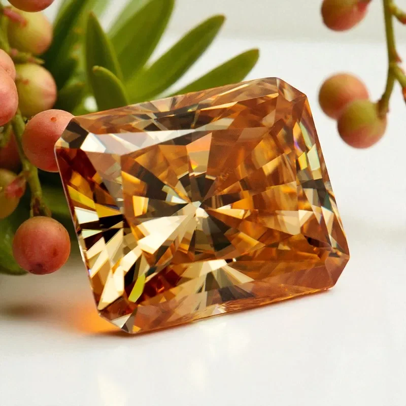 NEW Top Quality Moissanite Stone Radiant Cut Champagne Color Loose Gemstone With GRA Certificate Pass Diamond Tester For Jewelry
NEW Top Quality Moissanite Stone Radiant Cut Champagne Color Loose Gemstone With GRA Certificate Pass Diamond Tester For Jewelry