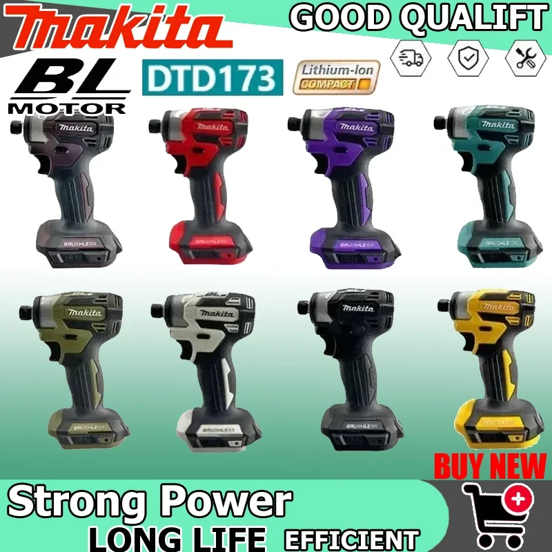 Аккумуляторный бесщеточный ударный гайковерт Makita DTD173 LXT, 180 Н·м, для дерева и болтов, с режимом T-Mode, перезаряжаемый, для электроинструментов 18В
Аккумуляторный бесщеточный ударный гайковерт Makita DTD173 LXT, 180 Н·м, для дерева и болтов, с режимом T-Mode, перезаряжаемый, для электроинструментов 18В