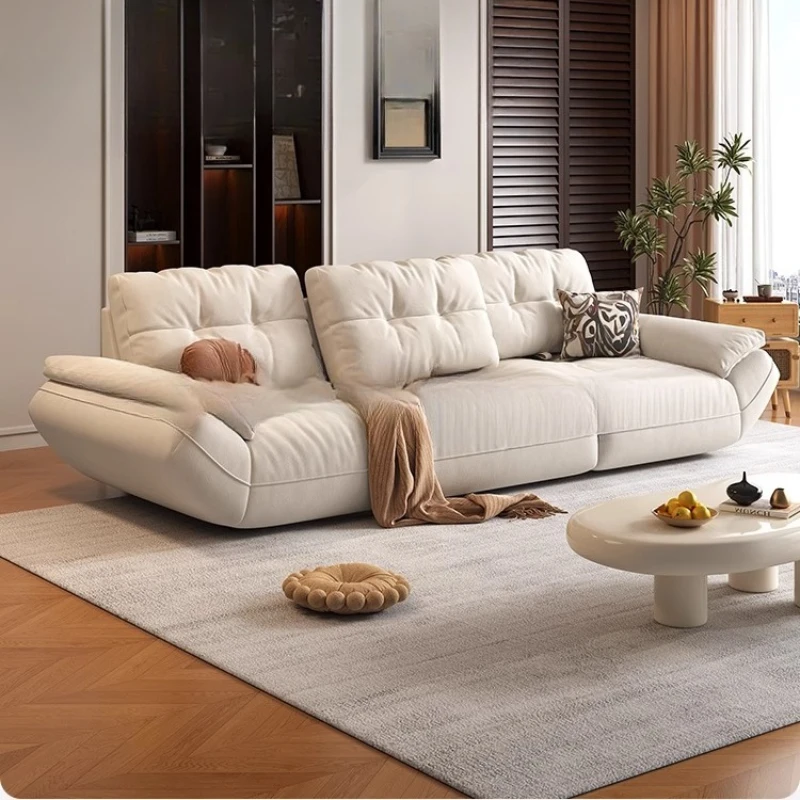 Кремовый тканевый диван для гостиной, простая современная ткань для кошачьих царапин, большой сидящий диван с глубоким облаком
Кремовый тканевый диван для гостиной, простая современная ткань для кошачьих царапин, большой сидящий диван с глубоким облаком