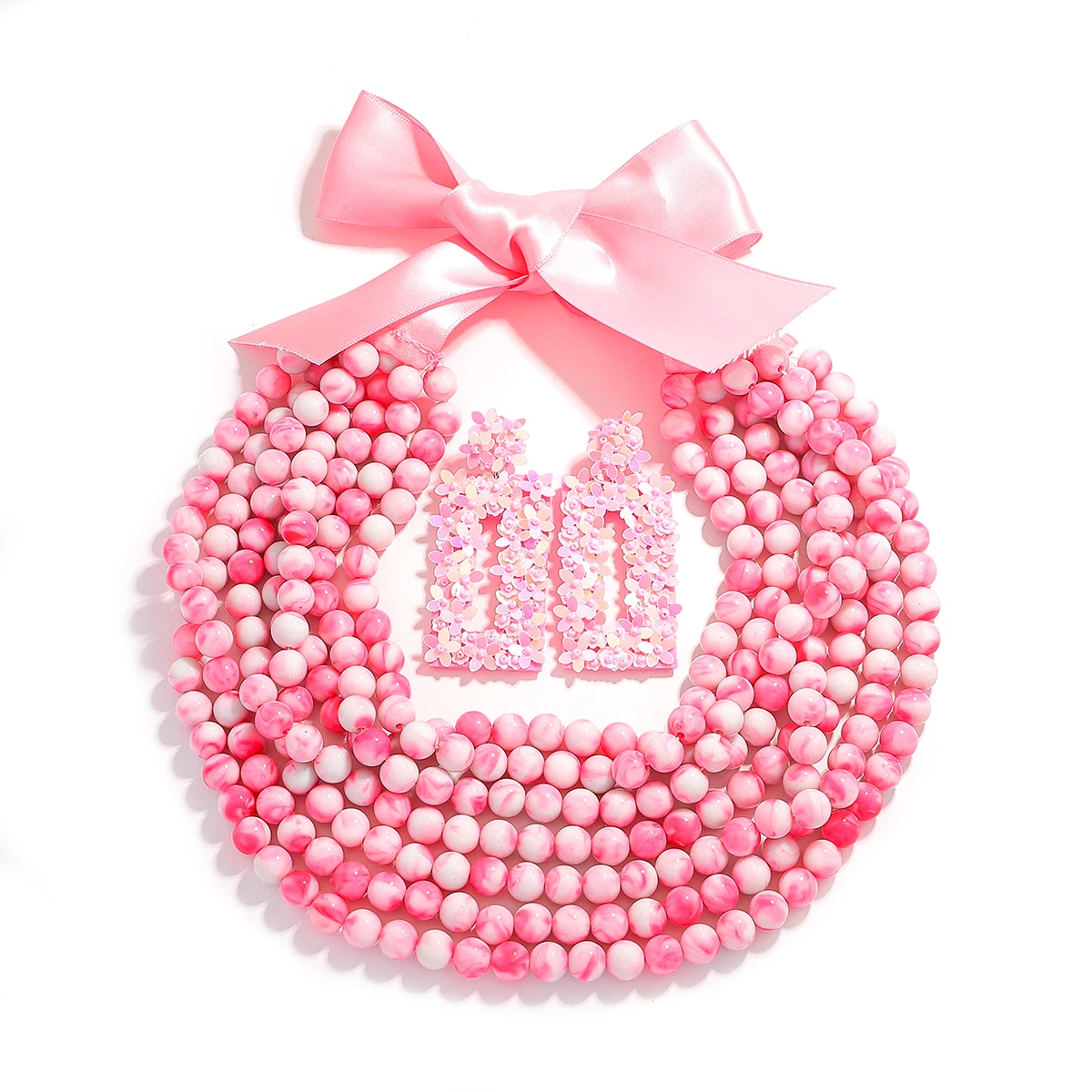 Pink Color Multilayer Beaded Flower Dangle Earrings Necklace Set Female Handmade Seed Beads Summer Elegant Wedding Jewelry Set
Pink Color Multilayer Beaded Flower Dangle Earrings Necklace Set Female Handmade Seed Beads Summer Elegant Wedding Jewelry Set