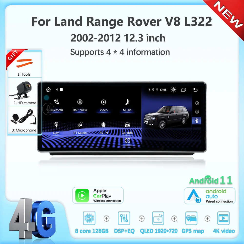 JEHUNG 12,3 дюймовый Android для Range Rover V8 L322 2002-2012 автомобильный мультимедийный плеер для CarPlay GPS Радио 5G навигация поддержка 4*4
JEHUNG 12,3 дюймовый Android для Range Rover V8 L322 2002-2012 автомобильный мультимедийный плеер для CarPlay GPS Радио 5G навигация поддержка 4*4