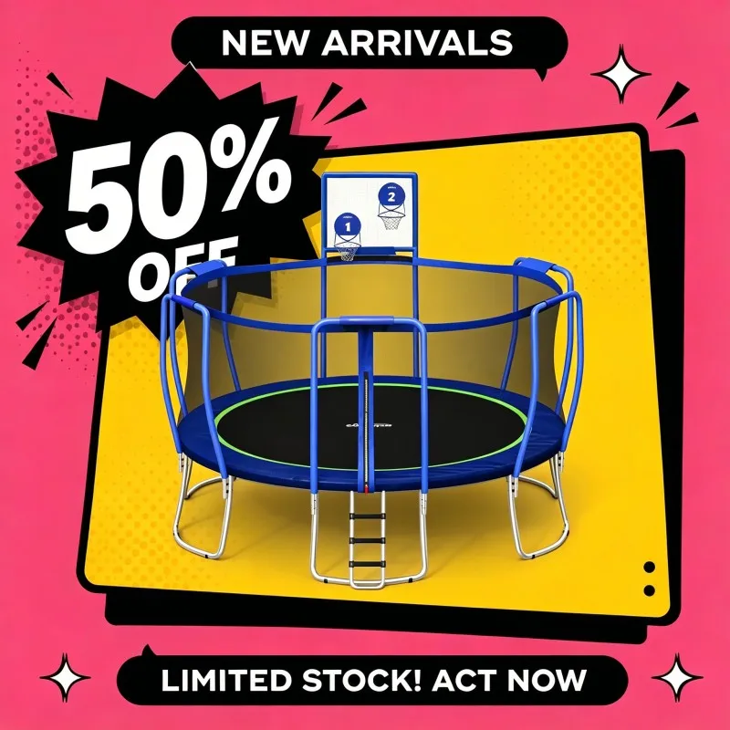 Zupapa 1800LBS Heavy Duty Trampoline 10-16FT No-Gap Design With Safety Enclosure Net & Non-Slip Ladder
Zupapa 1800LBS Heavy Duty Trampoline 10-16FT No-Gap Design With Safety Enclosure Net & Non-Slip Ladder