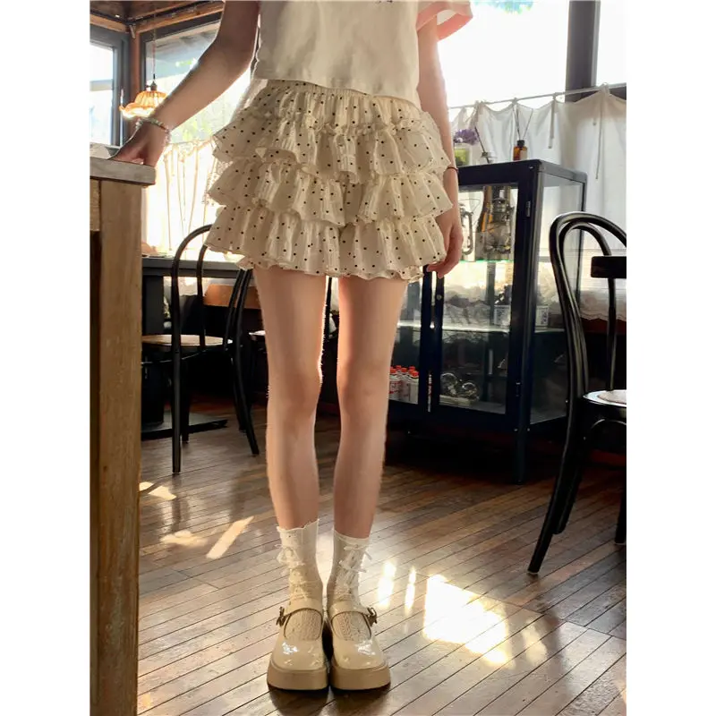 Kawaii Dots Mini Skirt Women Japanese Cute Lace Bow Ball Gown Skirts Summer Korean High Waist Ruffles Casual A Line Skirt
Kawaii Dots Mini Skirt Women Japanese Cute Lace Bow Ball Gown Skirts Summer Korean High Waist Ruffles Casual A Line Skirt