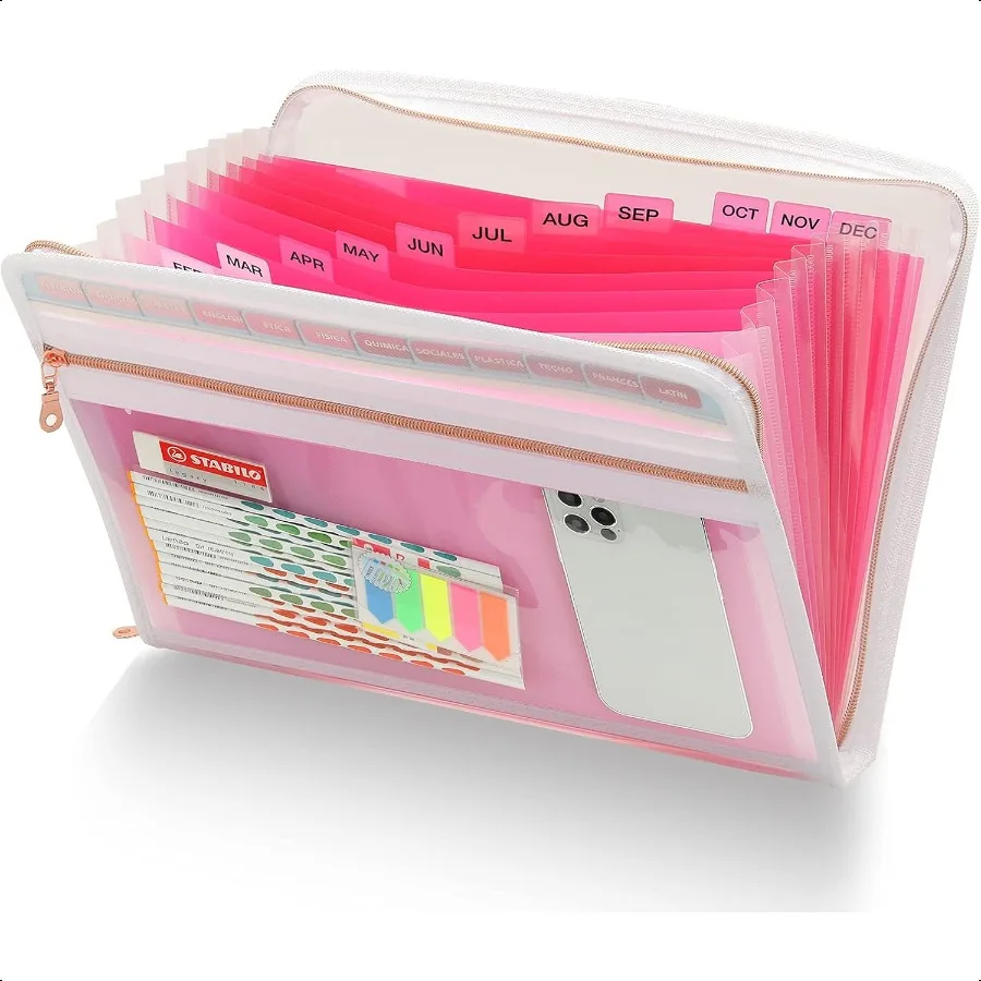 13 Pocket Expanding File Folder Organizer with Front Clear Pounch Accordion File Organizer with Zipper Clourse Fit for Letter S
13 Pocket Expanding File Folder Organizer with Front Clear Pounch Accordion File Organizer with Zipper Clourse Fit for Letter S