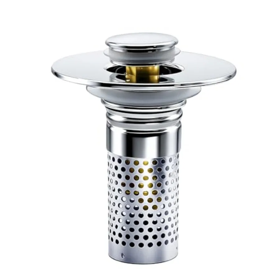Bathroom Sink Drain Strainer, Pop-up Sink Drain Strainer with Removable Stainless Basket Hair Catcher, Bathroom Sink Stopper, 1
Bathroom Sink Drain Strainer, Pop-up Sink Drain Strainer with Removable Stainless Basket Hair Catcher, Bathroom Sink Stopper, 1
