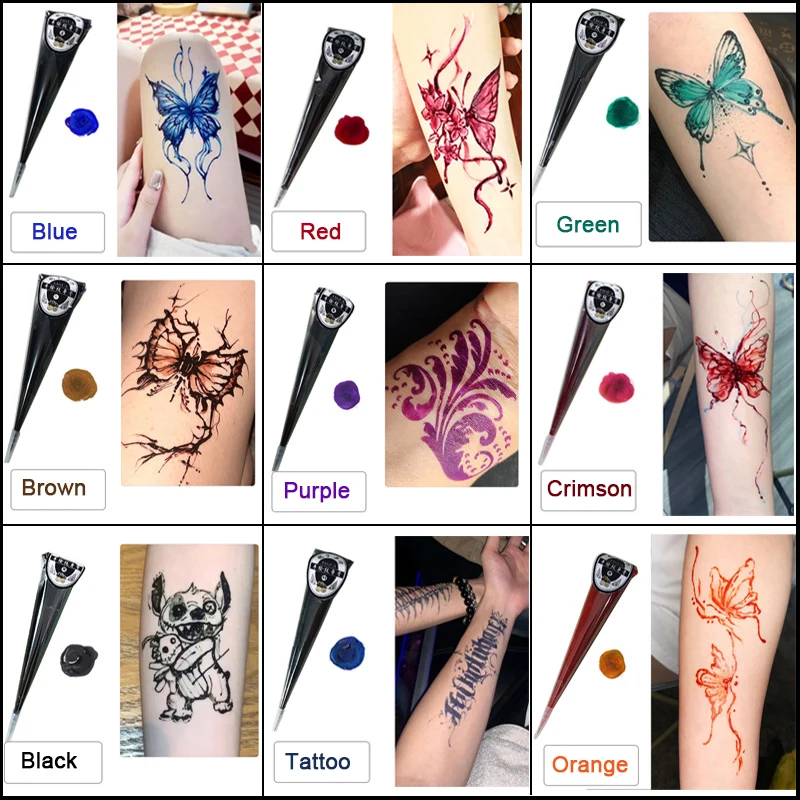 Временная татуировка хной, нетоксичная, в конусе, коричневая, водостойкая, для украшения кожи, для фестивалей
Временная татуировка хной, нетоксичная, в конусе, коричневая, водостойкая, для украшения кожи, для фестивалей