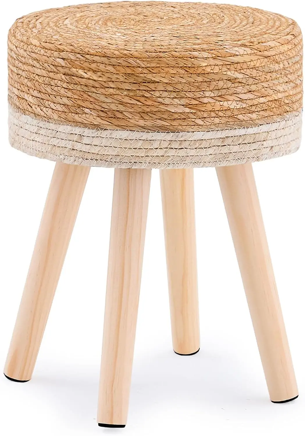 Natural Handwoven Water Hyacinth Ottoman, Round Footstool With Solid Wood Legs, 17-Inch Multipurpose Vanity Stool, Dining
Natural Handwoven Water Hyacinth Ottoman, Round Footstool With Solid Wood Legs, 17-Inch Multipurpose Vanity Stool, Dining