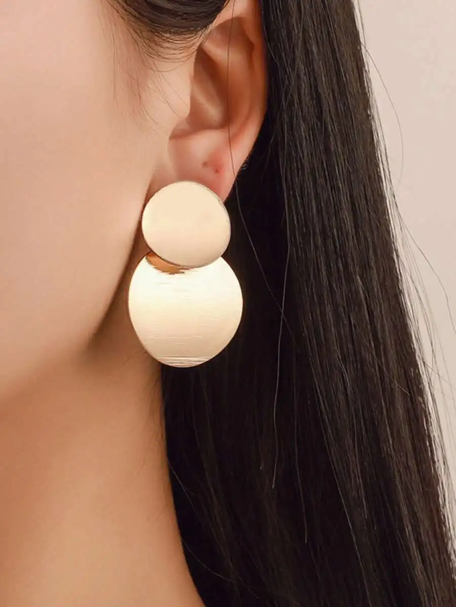 Gold-Tone Stacked Dual Circle Earrings With Matte 3D Finish For Women
Gold-Tone Stacked Dual Circle Earrings With Matte 3D Finish For Women