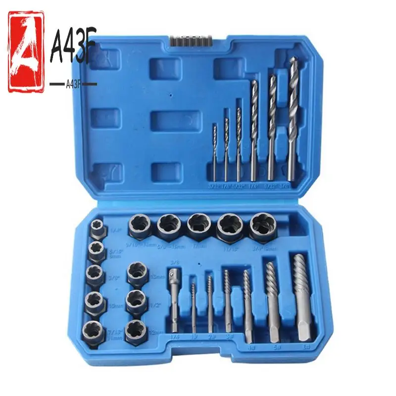 A43F-26-Piece Hex Screw Tool Sleeve Broken Wire Extractor Is Used To Remove Damaged Studs, Bolts And Screws.
A43F-26-Piece Hex Screw Tool Sleeve Broken Wire Extractor Is Used To Remove Damaged Studs, Bolts And Screws.