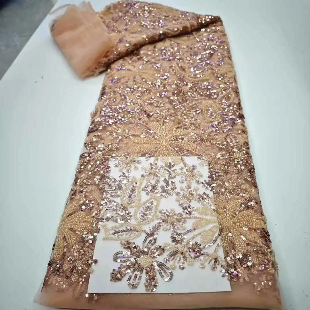 Latest French Tulle Beaded Sequin Lace Fabric 5 Yards 2025 High Quality Nigerian African Lace Fabric For Wedding Party HD
Latest French Tulle Beaded Sequin Lace Fabric 5 Yards 2025 High Quality Nigerian African Lace Fabric For Wedding Party HD
