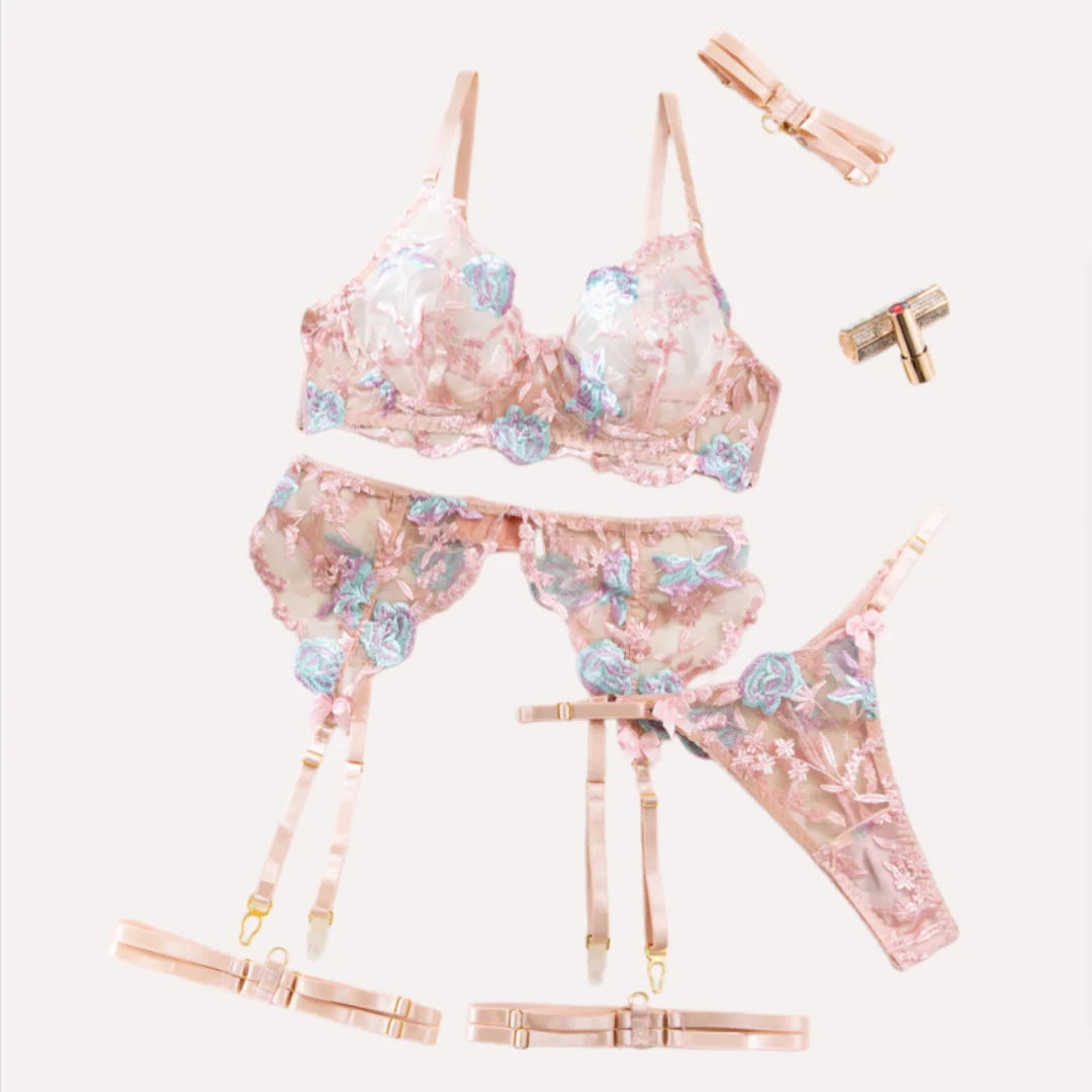 Sexy Women Underwear 5 Pcs Set Luxury Romantic Lace Embroidery Bra and Panty Garter Lingerie Sets Exotic Intimate Suits Bra Sets
Sexy Women Underwear 5 Pcs Set Luxury Romantic Lace Embroidery Bra and Panty Garter Lingerie Sets Exotic Intimate Suits Bra Sets