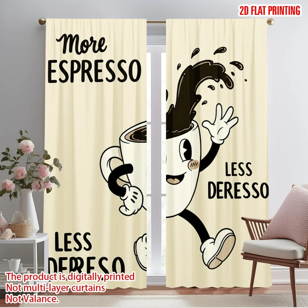 2pcs 2D flat printing Window Treatment Curtains More Espresso Less Depresso_a Polyester Without Electricity Festive Holiday Use
2pcs 2D flat printing Window Treatment Curtains More Espresso Less Depresso_a Polyester Without Electricity Festive Holiday Use