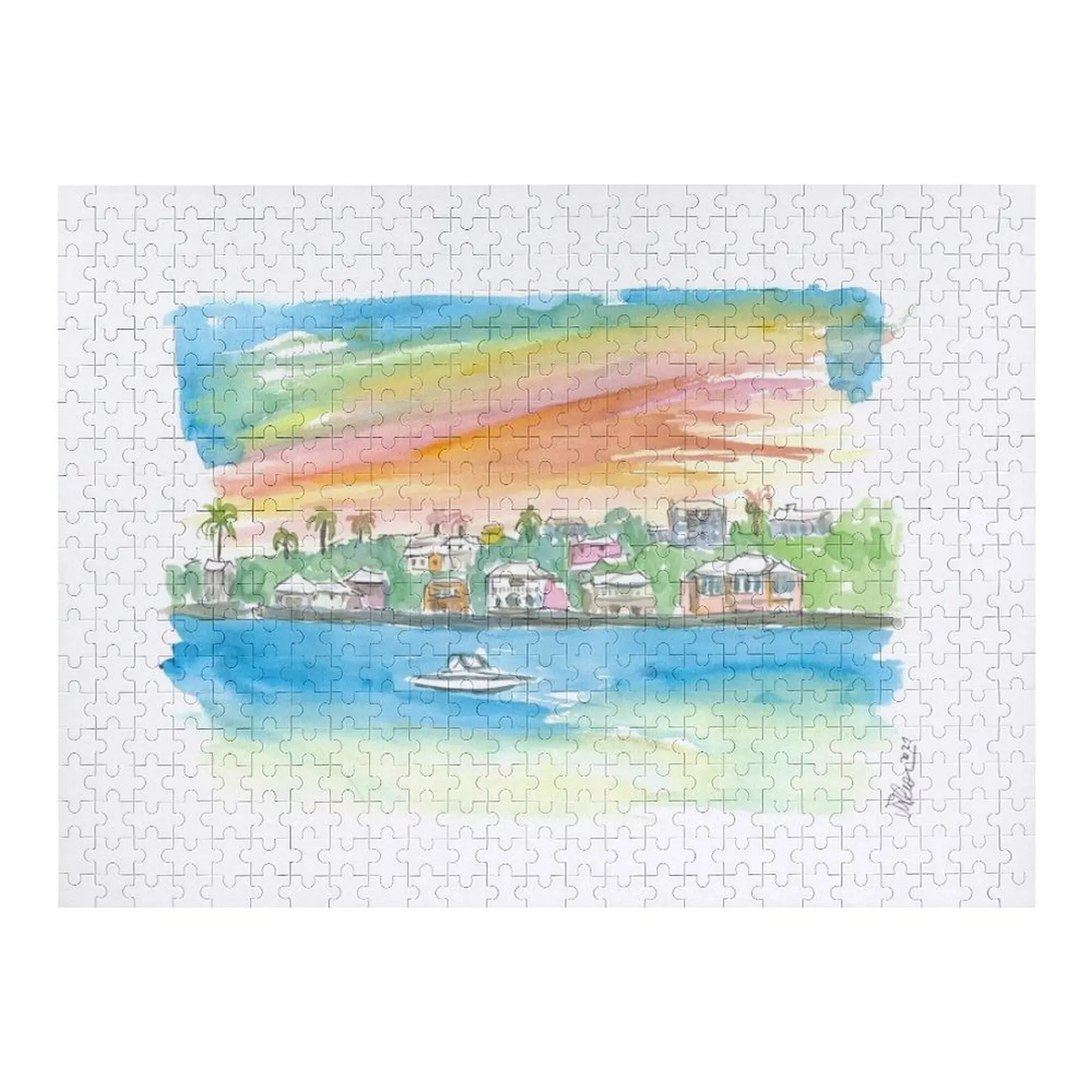 Bermuda Shoreline with Houses Palms and Boat Jigsaw Puzzle Personalized Gift Diorama Accessories Anime Puzzle
Bermuda Shoreline with Houses Palms and Boat Jigsaw Puzzle Personalized Gift Diorama Accessories Anime Puzzle