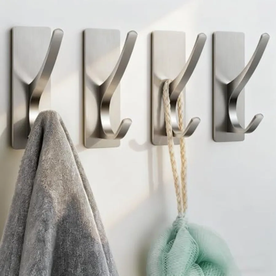 Self Adhesive Towel Hooks: Extra Strong 13LB, Stainless Hook for Hanging Loofah, Towels, Coat, Bath Robe Bathroom Shower
Self Adhesive Towel Hooks: Extra Strong 13LB, Stainless Hook for Hanging Loofah, Towels, Coat, Bath Robe Bathroom Shower