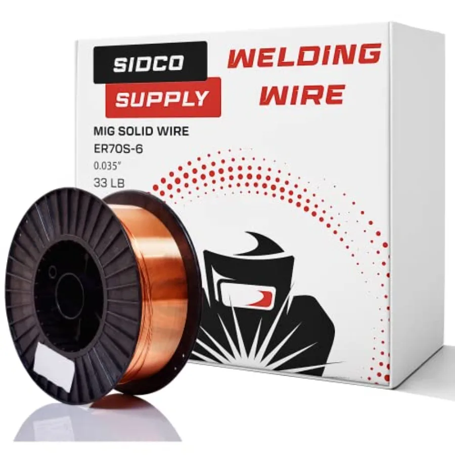 Solid MIG Welding Wire - ER70S-6-0.035 Inch, 33 LB Spool - Mild Steel MIG Wire with Low Splatter and High Levels of Deoxidizers
Solid MIG Welding Wire - ER70S-6-0.035 Inch, 33 LB Spool - Mild Steel MIG Wire with Low Splatter and High Levels of Deoxidizers