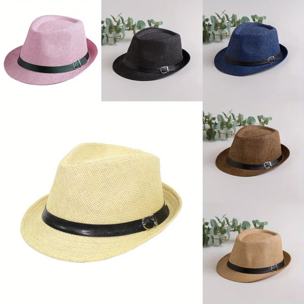 Belt Hollow Straw Hat Solid Breathable Unisex Bowler Hat Fashion Jazz Sunshade Outdoor Riding Hiking Travel Beach Fisherman Cap
Belt Hollow Straw Hat Solid Breathable Unisex Bowler Hat Fashion Jazz Sunshade Outdoor Riding Hiking Travel Beach Fisherman Cap