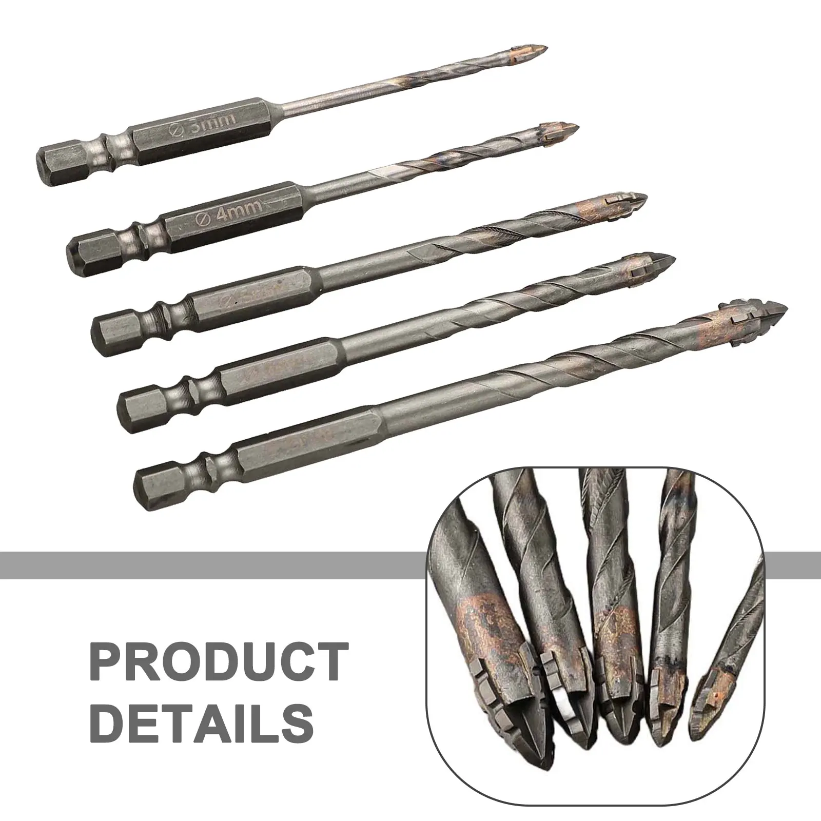 5pcs Four-Flute Sawtooth Eccentric Drill Drilling Glass Tile Ceramic Punching Triangle Four Edged Serrated Drill Bits Tools
5pcs Four-Flute Sawtooth Eccentric Drill Drilling Glass Tile Ceramic Punching Triangle Four Edged Serrated Drill Bits Tools