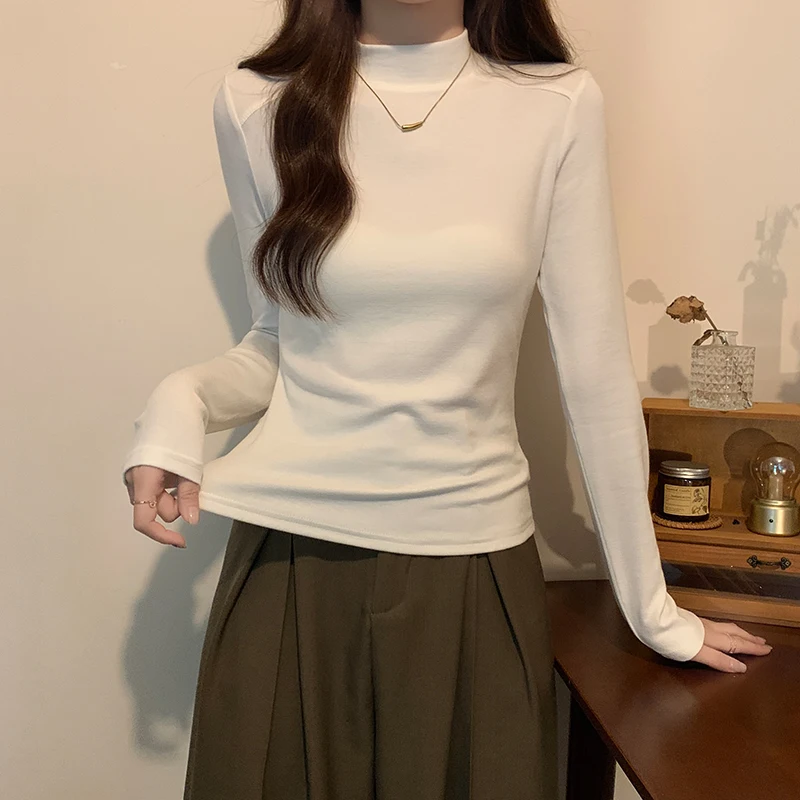 New Autumn Winter Half High Neck Warm Women T-shirts Female Casual Long Sleeve Slim T Shirt Ladies Fashion Slim Tees Tops
New Autumn Winter Half High Neck Warm Women T-shirts Female Casual Long Sleeve Slim T Shirt Ladies Fashion Slim Tees Tops