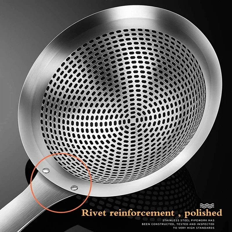 304 Stainless Steel Strainer Colander for Cooking & Frying, Skimmer Sieve with Long Handle, Kitchen Tools
304 Stainless Steel Strainer Colander for Cooking & Frying, Skimmer Sieve with Long Handle, Kitchen Tools
