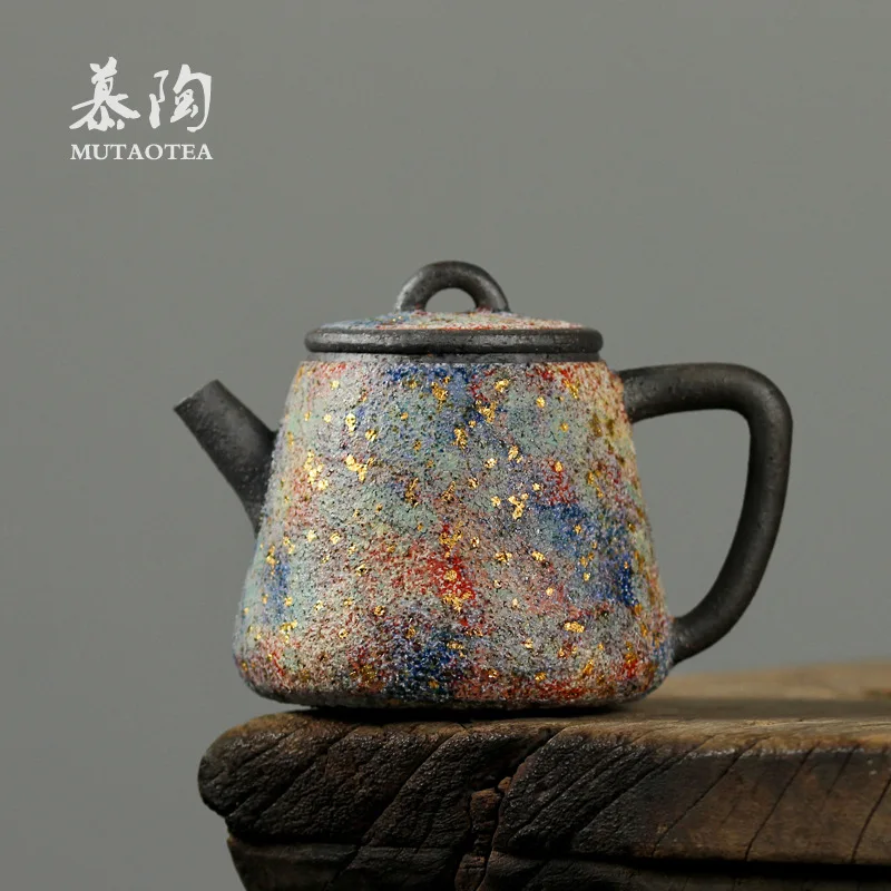 Mu Tao Mine Colorful Large Stone Handmade Wood-Fired Coarse Pottery Pot, Old Rock Clay Teapot, Kung Fu Tea Set
Mu Tao Mine Colorful Large Stone Handmade Wood-Fired Coarse Pottery Pot, Old Rock Clay Teapot, Kung Fu Tea Set