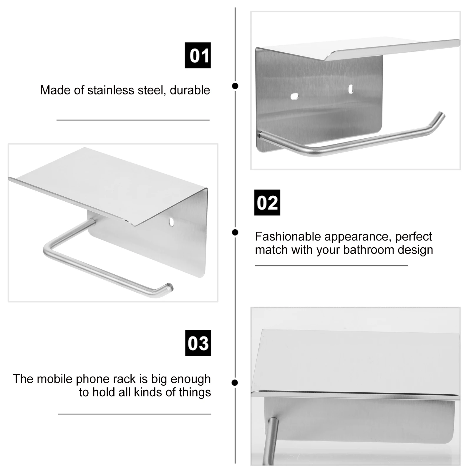 1 set Stainless Steel Paper Towel Holder Tissue Stand Toilet Storage Rack Bathroom Modern Durable Never Rust Practical Sturdy
1 set Stainless Steel Paper Towel Holder Tissue Stand Toilet Storage Rack Bathroom Modern Durable Never Rust Practical Sturdy