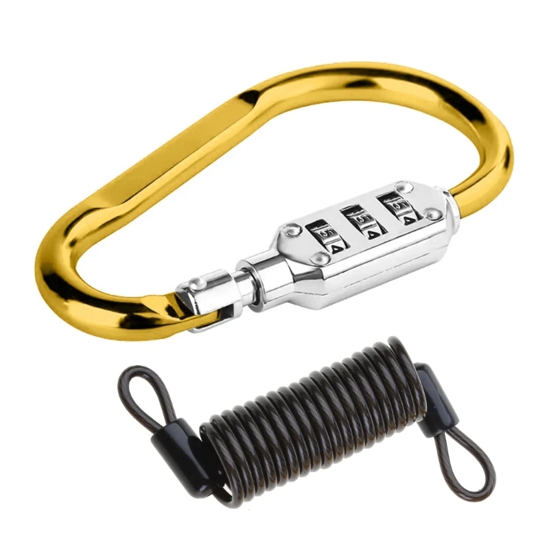 Carabiner Clip with Combination Lock, Heavy Duty Combo Locking Carabiner Anti Theft Caribiniers Key Chain D Rings Hook D5QD
Carabiner Clip with Combination Lock, Heavy Duty Combo Locking Carabiner Anti Theft Caribiniers Key Chain D Rings Hook D5QD