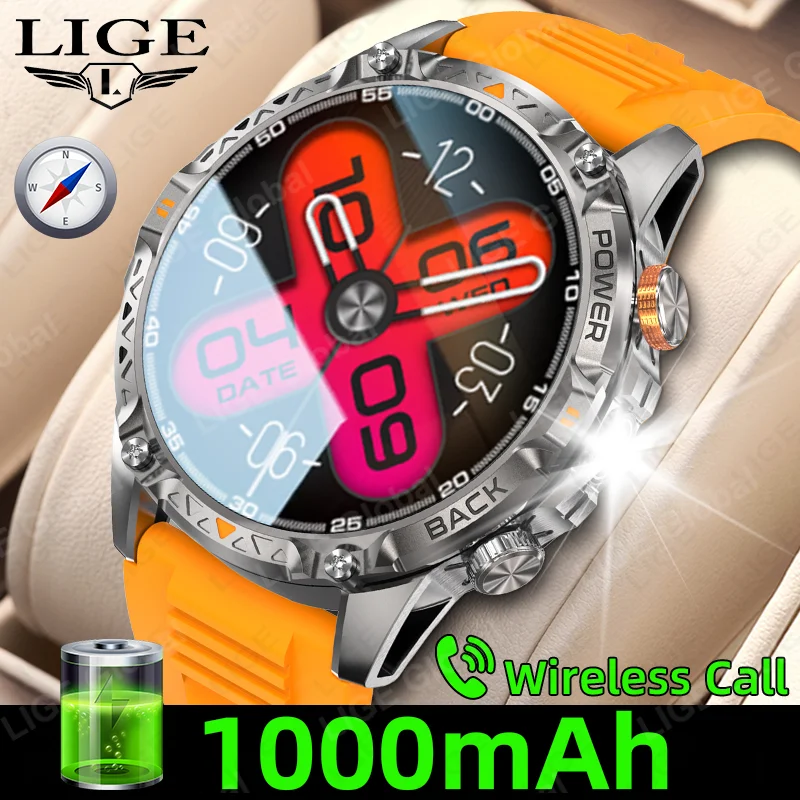 LIGE For T-Rex 3 Ultra 1000mAh Military Men Watch Outdoor Large Capacity Battery Flashlight Sports Fitness BT Call Smartwatch
LIGE For T-Rex 3 Ultra 1000mAh Military Men Watch Outdoor Large Capacity Battery Flashlight Sports Fitness BT Call Smartwatch