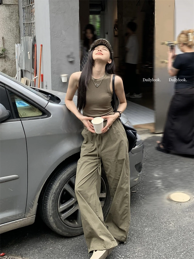 Cargo Pants Womens Dame Spring Cotton Adjustable Drawstrings A-Line Urban Leisure Waistband Breathable Ventilate Mesh Drooping
Cargo Pants Womens Dame Spring Cotton Adjustable Drawstrings A-Line Urban Leisure Waistband Breathable Ventilate Mesh Drooping
