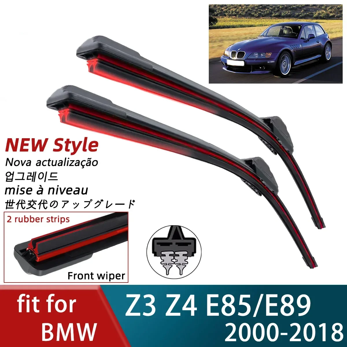 Double Rubber Car Wiper for BMW Z3 Z4 E85 E89 Front Wipers Blades Brushes Cutter Accessories Windscreen Wipers Automobiles 2017
Double Rubber Car Wiper for BMW Z3 Z4 E85 E89 Front Wipers Blades Brushes Cutter Accessories Windscreen Wipers Automobiles 2017